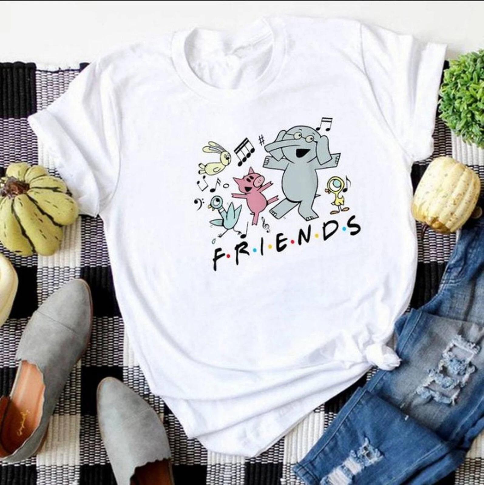 Elephant And Piggie Friends T-shirt, Kindergarten Friends Elephant Piggie Shirt S