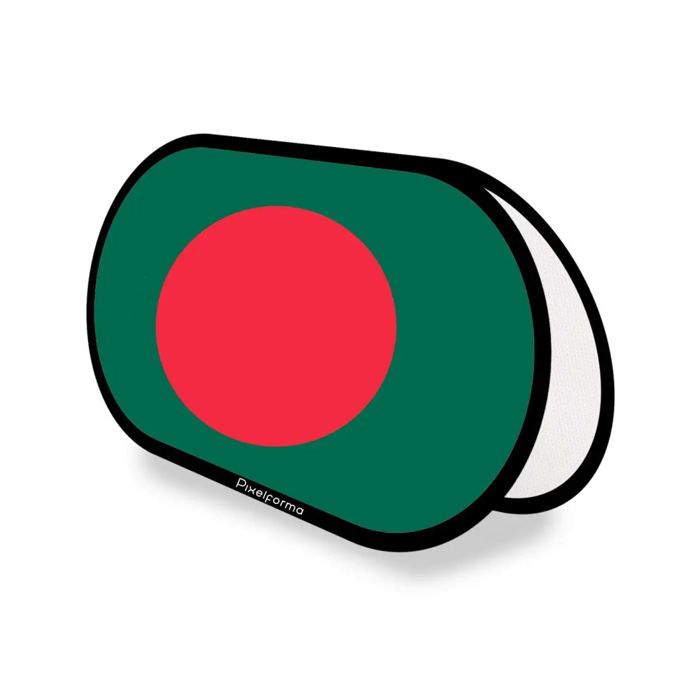 Drapeau Ovale - Bangladesh - 70 x 120 cm - Polyester - Impression recto/verso - Pliable rétractable