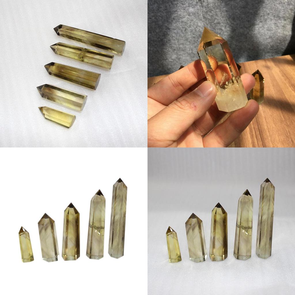 Atemberaubender natürlicher rauchiger Citrin-Quarz Obelisk Kristallstab für Heilung und Heimdekoration