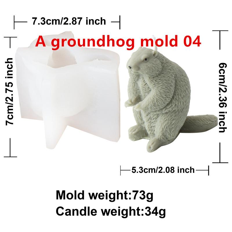 3D Cartoon Hedgehog Groundhog Silicone Candle Mold DIY Cute Animal Handmade Scented Candle Gypsum Mould Home Decor Gift