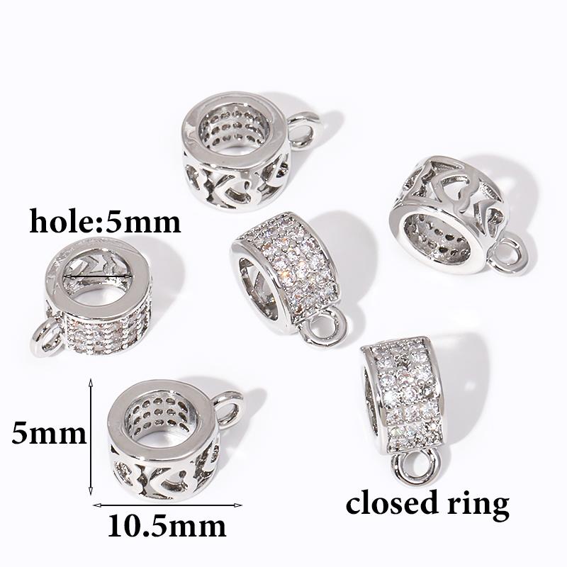 18K Gold Plated Pendants Charm Beads Bails For Jewelry,Pendant Connectors Bail For Bracelets Making DIY Accessories Findings