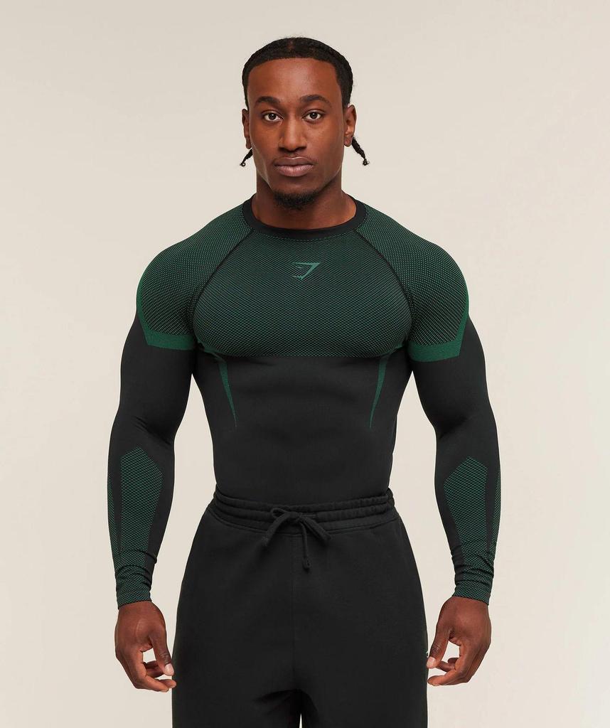 GYMSHARK Top a Manica Lunga da Corsa e Fitness - Casual, Traspirante, Vestibilità Aderente