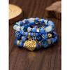 Multi-layer wooden bead beaded bracelet women's elastic rope bracelet