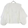 Shirocon SC2221-003SP-2 White Margaret Ruffle Balloon Sleeve Lace Back Zip Blouse Tops 36 whiteUsed