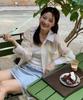Leondeondada Lace Tencel Stripe Shirt, Ivory