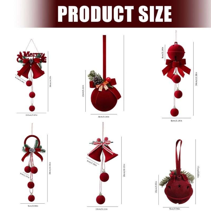 Nordic Bells Christmas Ornament Christmas Ball Hanging Pendant Christmas Tree Decorations for Home Decoration