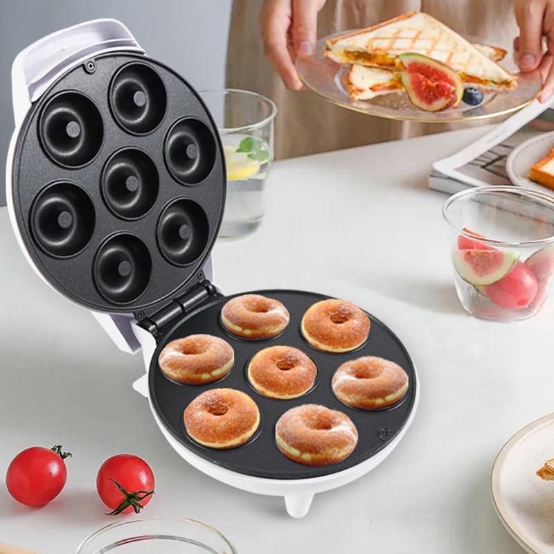White Non-stick Dessert Making Machine Household Mini Donut Maker Kids Breakfast Snack Making Equipment