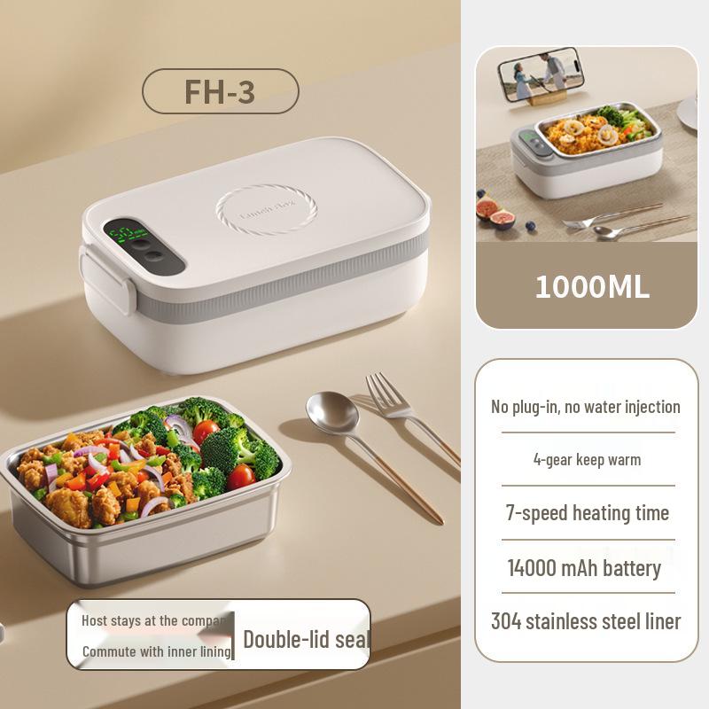 Wu Ke Wireless Electric Bento Box: Portable, No-Water Heating for Home or Office Capacity 1L
