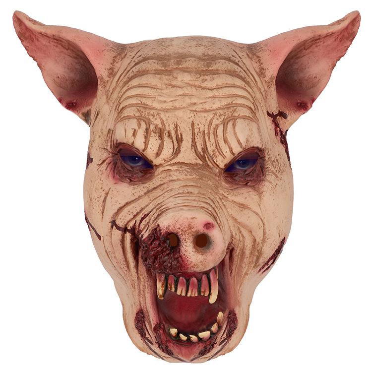 Horrifying rotten pig head latex mask One size fits all adults бежевый
