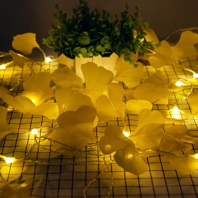 LED Simulation Ginkgo Leaf and Leaf Light String Small Colored Lights Ins Girl's Heart Network Red Light