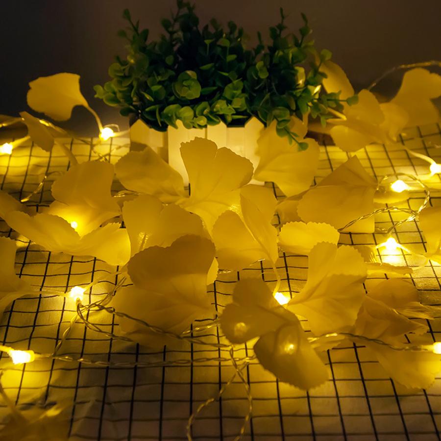 

LED simulation ginkgo leaf and leaf light string small colored lights ins girl s heart network red light 1.5m 10led-usb теплый белый