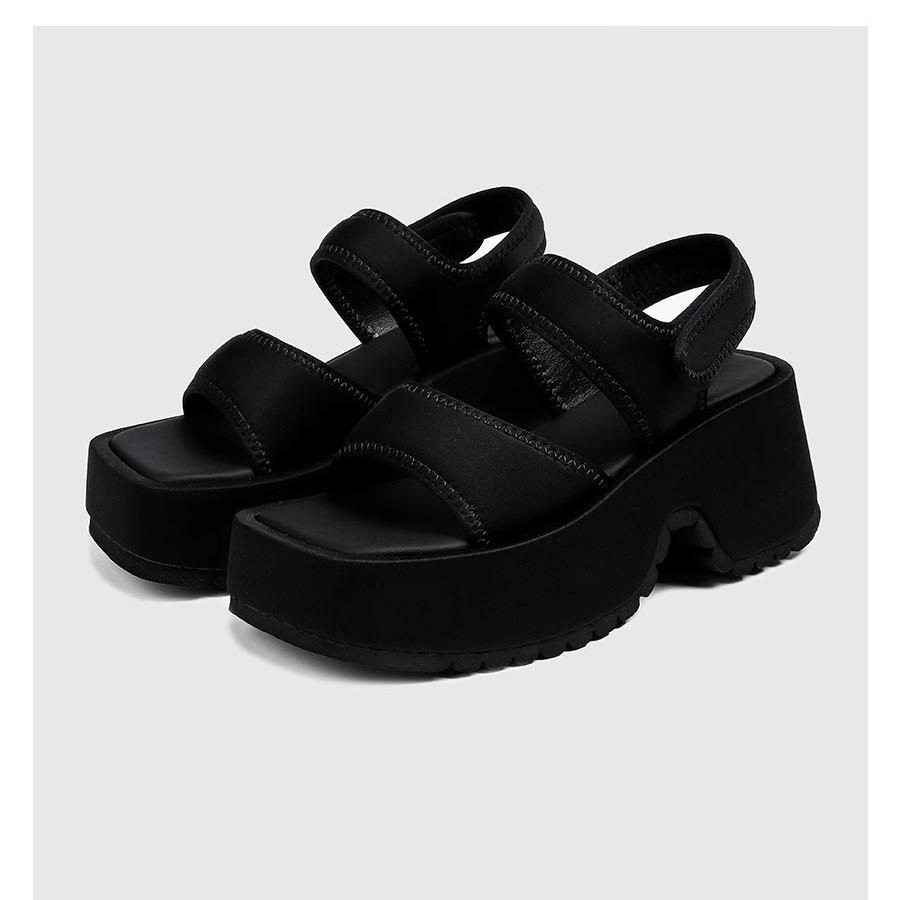 Dicke Plateausohlen High Heels Sandalen für Damen, Neue Sommer Höhe-erhöhende Klettverschluss Sport Strand Schuhe