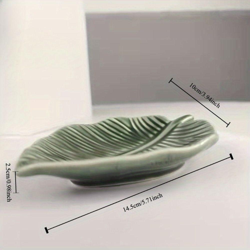 Nordic Style Ceramic Leaf Jewelry Dish INS Jewelry Display Tray Ring Storage Tray  Dresser Tabletop
