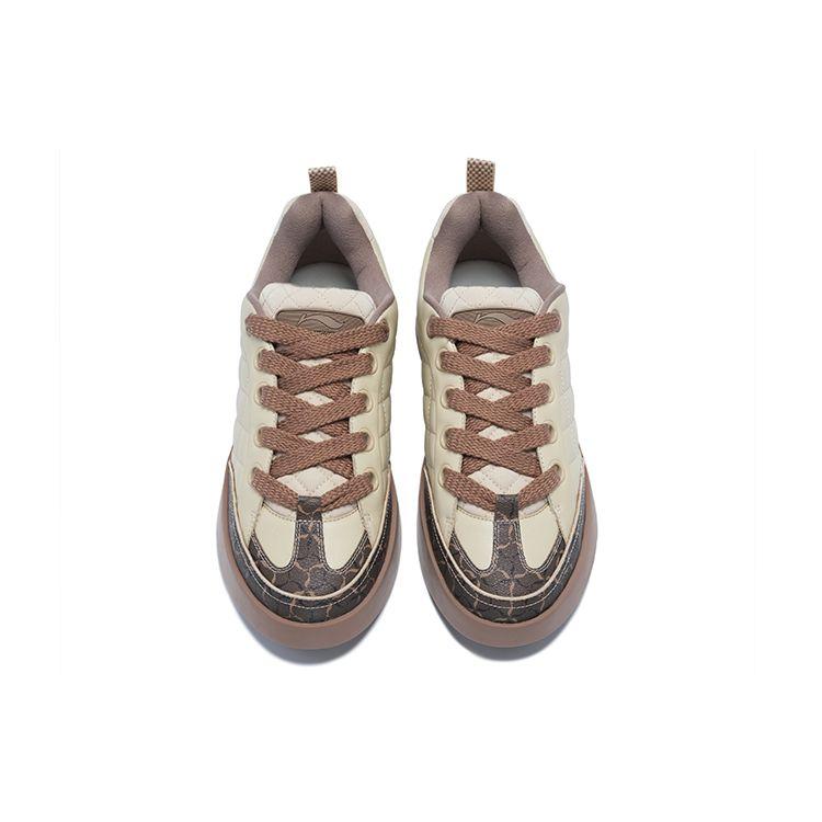 Li-Ning 1990 Wind Chime 2 Lightweight High Resilience Low Top Skate Shoes Men Skate Shoes White Brown ALHT007-3