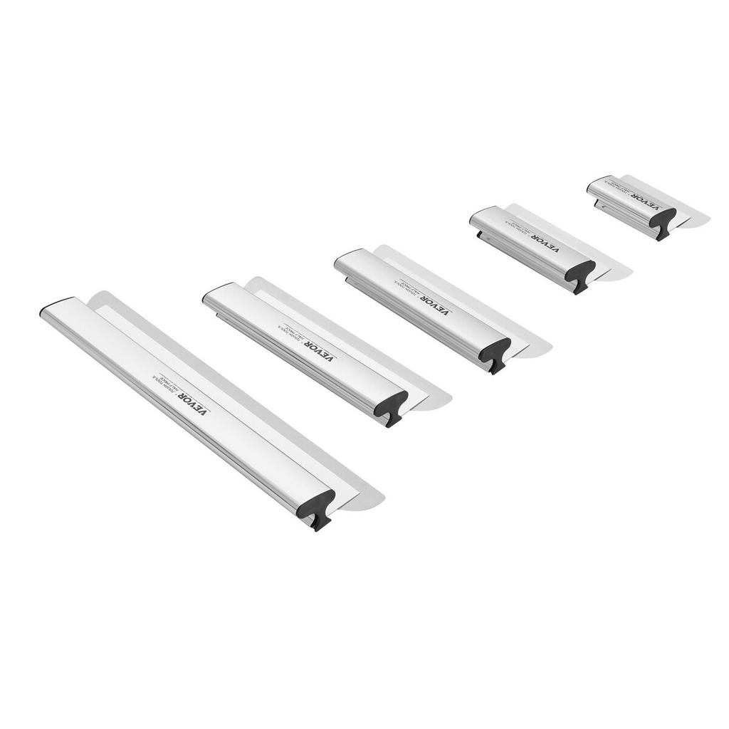 Drywall Skimming Blade Set, 7/10/14/16/24 in Skimming Blades + 34 - 81.6 in Extension Handle Pole, Stainless Steel Knife Professional Skim Coat Tools,