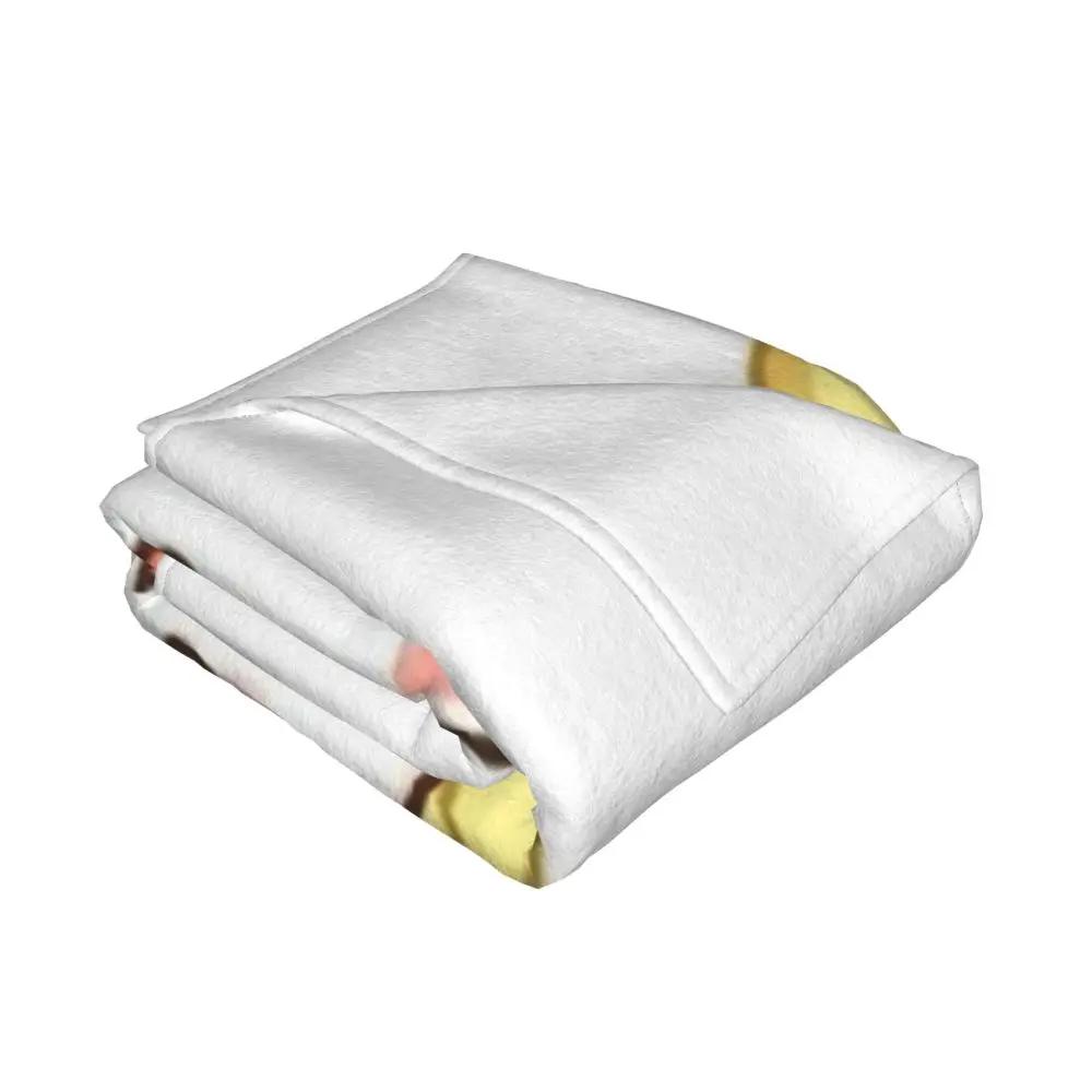 Peach And Goma Mochi Cat Blanket Soft Fleece Spring Warm Flannel Throw Blankets for Sofa Travel Bed Bedspread