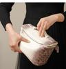 Crocodile Pattern Cowhide Makeup & Toiletry Bag: Portable, High-Capacity, Travel-Ready.