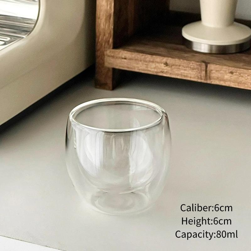 

Double-walled Glass Cups, Household Breakfast Cup, Heat-resistant Latte Milk Cups, Simple Coffee Cup, Handle Coffee Glasses 80-650ml