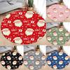 Christmas Round Carpet Living Room Bedroom Mat Festive Red Festive Atmosphere Decorated Christmas Tree Home Rug Decoration