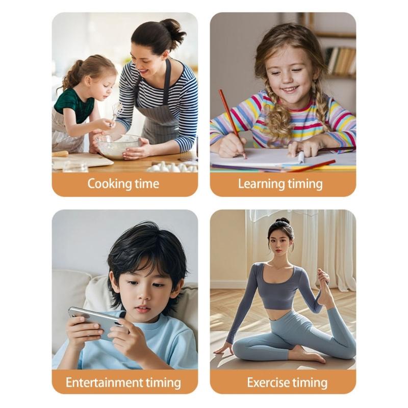 Portable Visual Rotating Timer Quiet Count Down Clock For Study Kitchen Cooking Use Time Management Device