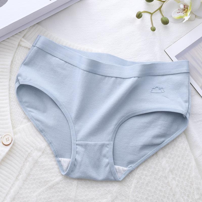

Женское нижнее белье из хлопка, женские простые однотонные трусы средней посадки из хлопка с промежностью XL синий