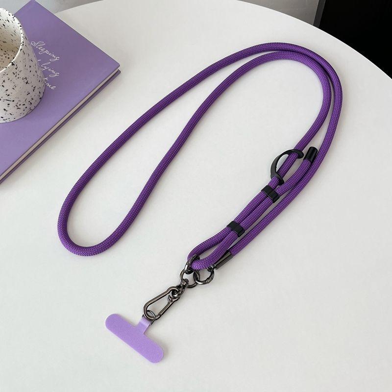 Purple Series 150CM Adjustable Mobile Phone Lanyard Strap Crossbody Phone Anti-lost Hanging Rope Phone Case Safety Lanyard Clip
