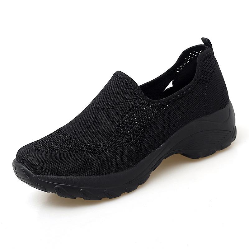 Foreign trade new casual platform sports shoes women's fashion low-top foot-fitting women's shoes fly-woven mesh breathable mother shoes