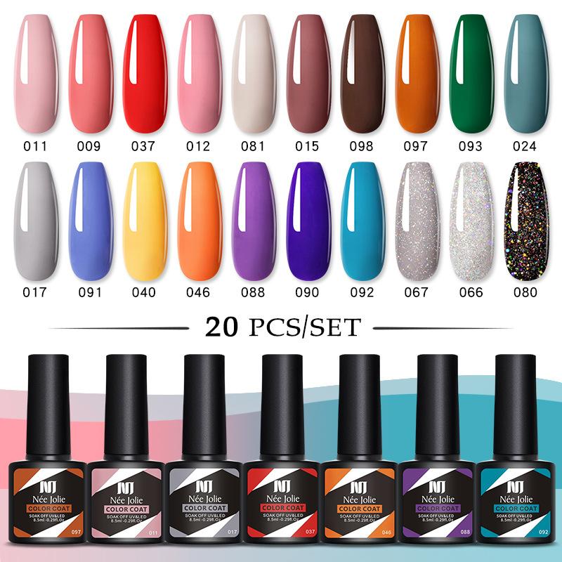 20-Color Nail Polish Glue Set Popular Color Phototherapy Glue Nail Shop Nail Glue