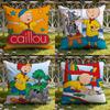 Federa Cuscino Anime C-Caillou Copricuscino Doppia Scena per Casa e Auto: Reversibile per un Comfort Premium