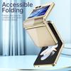 Luxury Clear Plating Case For Samsung Galaxy Z Flip 6 5G ZFlip6 Flip6 Protection Folding Shockproof Hard Plastic Phone Cover