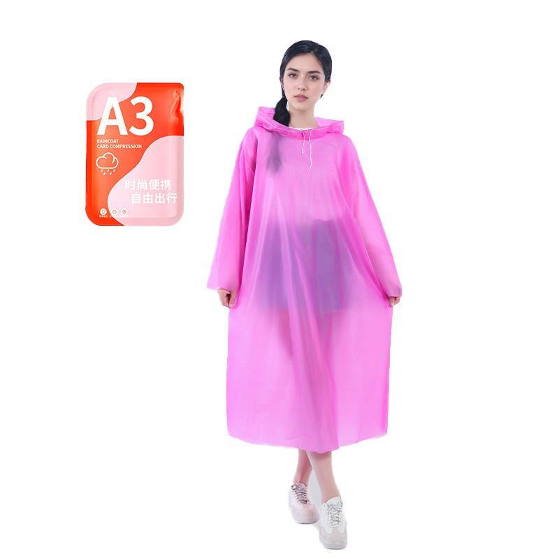 1PC Disposable Raincoat Portable with Caps for Adult Thickened Clear Travel Supplies Waterproof Outdoor Rainwear