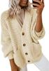Women's 2024 Casual Chunky Knit Open-Front Cardigan Sweater