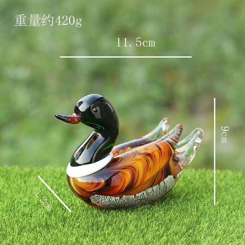 Kristallglas Kunstwerk Handgefertigte Glas Mandarinente Schreibtischdekoration Geschenk Handgemacht Bunte Glasur Tier Miniatur Ornamente
