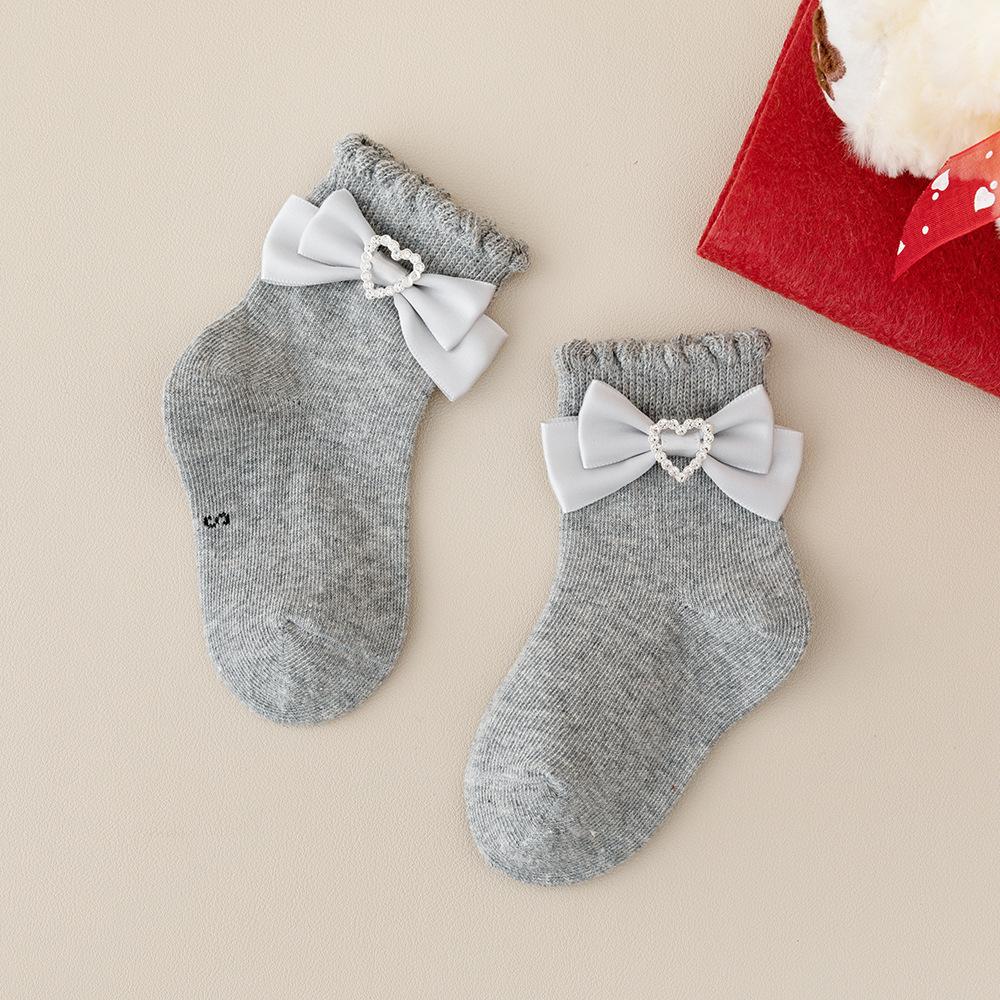 Baby Girl Spring Autumn Cotton Lace Bow Socks Lovely Heart Style Girls Bow Ankle Socks