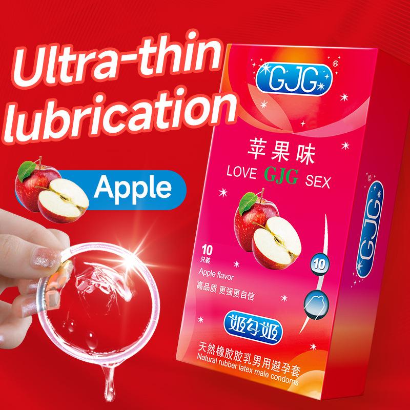 10pcs With Ribbed Spikes Men's Condoms Deep Stimulation Ultra Thin Condoms For Men Pineapple Flavor Sleeve For Penis Sex Toys