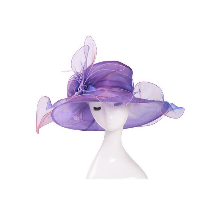 New European beautiful woman summer big flower mesh fashion hat seaside sun protection beach sun hat sun gift hat