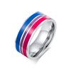 Mehrfarbiger Regenbogenring für Damen Herren Lesbisch Gay Hochzeit Verlobung Valentinstag Geschenk Edelstahl Schmuck