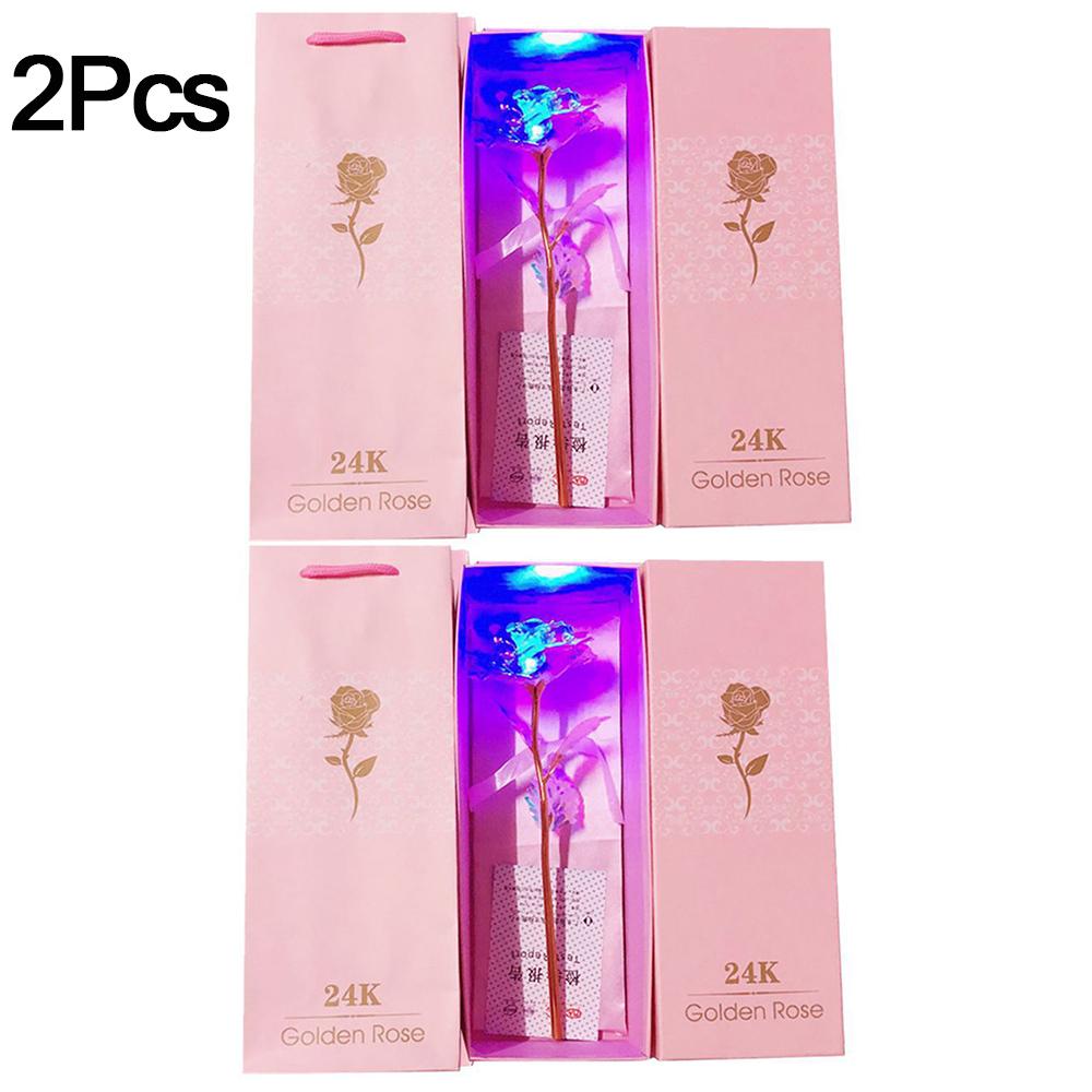 Gold Foil Plated Rose Flower 24K Dipped Decor With Stand Mothers Day Gift & Valentine's Day Gift Gold Flower with Gift Box