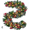 2.7m PVC Christmas Decoration Pine Cone Berry Cane Artificial Rattan for Party Mall Door Hanging Decoration New Year Christmas