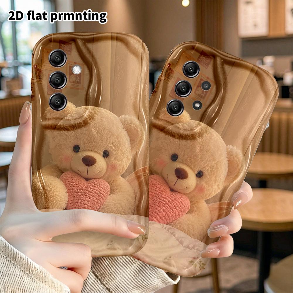 Phone Case: 2D Flat Samsung Galaxy A34 A35 S20 S22 S21 FE Plus Ultra Protective Case, Plush Teddy Bear, Christmas Halloween Holiday Gift