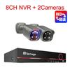 Système de Caméra de Sécurité 4K Techage, NVR 8 Canaux, Audio Bidirectionnel, NVR 8CH 2PCS Caméra, Aucun