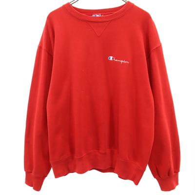 90s Made In USA Old Blue Tag Long Sleeve Sweat Trainer XL Red Men's Used