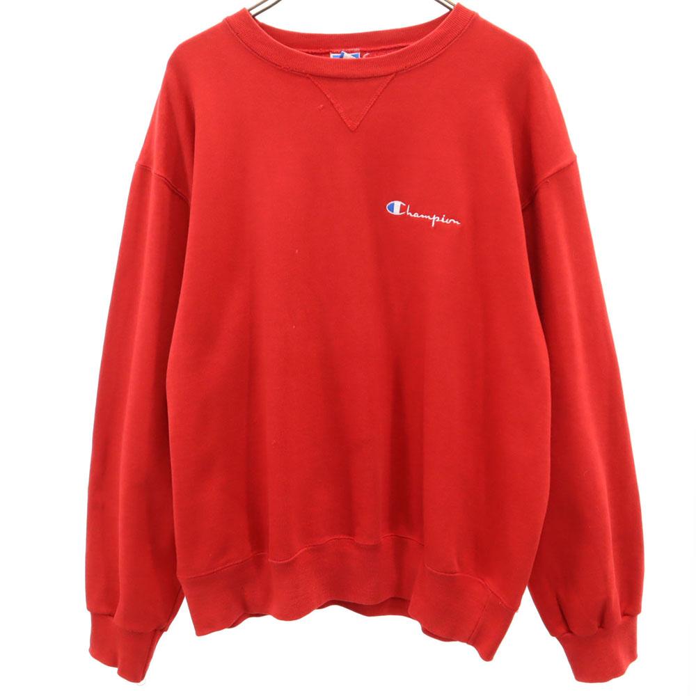 Champion 90s Made in USA Old Blue Tag Long sleeve sweat trainer XL Red Men's Used