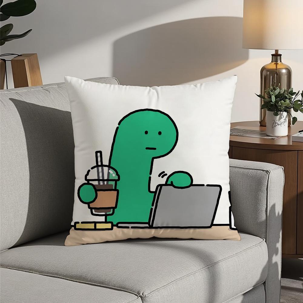 Joguman Korean Instagram Dinosaur Pillow Case 3D Print Polyester Fiber 40*40 Cm Home Sofa Throw Decoration Festival Gift