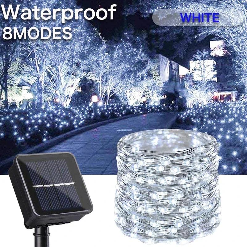 5~100M Ultra Long 1000 LED Solar String Fairy Light Outdoor Copper Waterproof Christmas Garland Decoration Garden Lights Party 22M 200LED 600mAh