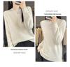 Women's 100% Pure Wool Lace Collar Round Neck Sweater - Autumn/Winter Plus Size Knit Pullover