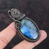 Labradorite Pendant Copper Wire Wrapped Pendant Handmade Jewelry Natural Gemstone Pendant Unique Copper Design Jewelry Labradorite Pendant