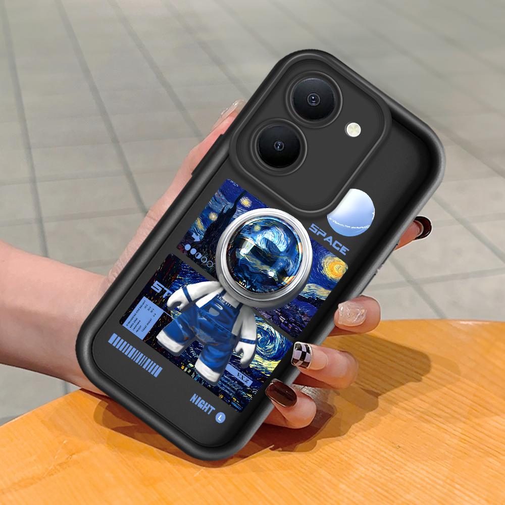 

Мягкий силиконовый квадратный чехол с рисунком лестницы для телефона, полное покрытие, противоударный защитный резиновый чехол для камеры для Vivo Vivo T3 Lite 5G чёрный