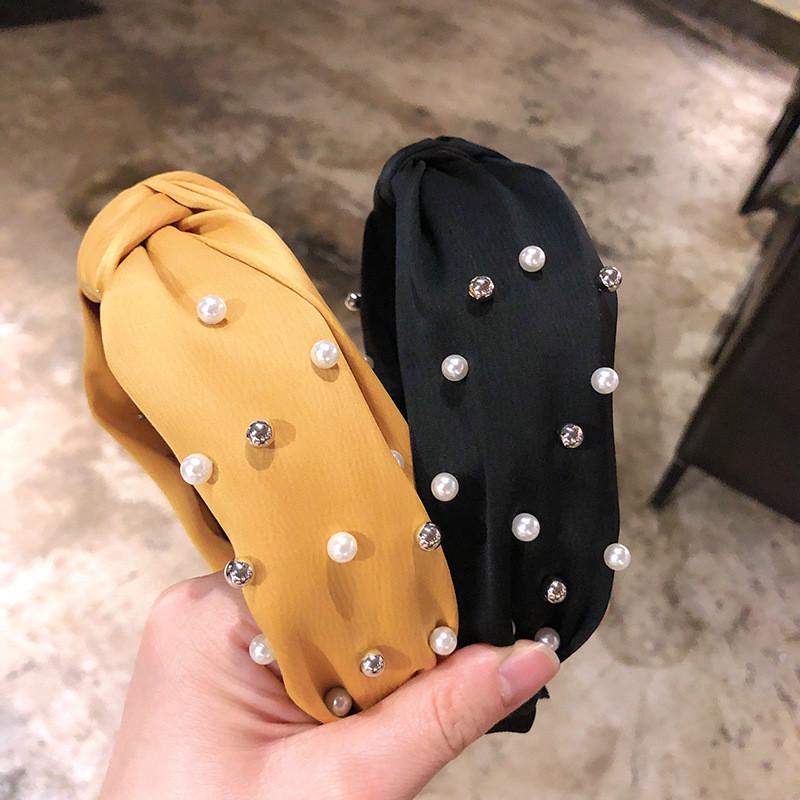 Fashion Women Bow Knot Beading Hairband Hair Sweet Girls Headband