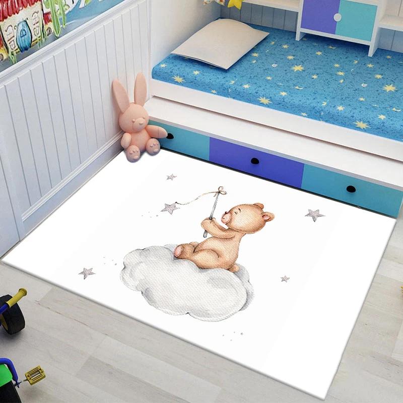 Bär Teppich Wohnzimmer Teppiche Rutschfeste Bodenmatte Lounge Teppich Kinderzimmer Matte Kinderteppich Baby Spielmatte Schlafzimmer Heimdekoration